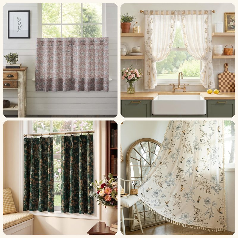 Cafe curtains collage
